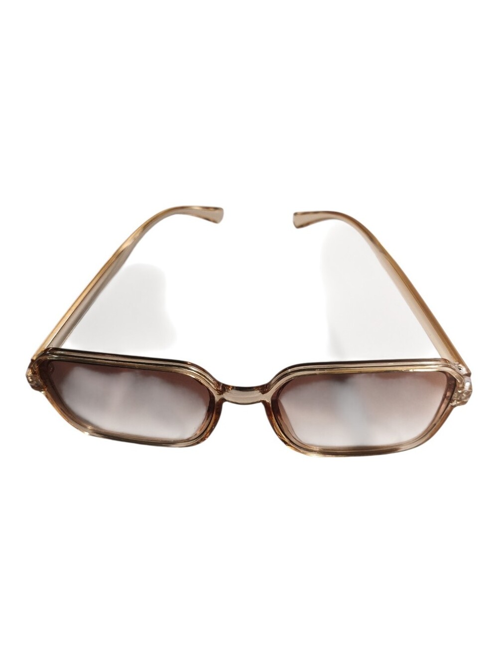 Women's Brown Tinted Rectangular Sunglasses